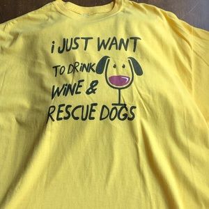 NWT T-Shirt Drink 🍷 and Rescue 🐶 XXL
